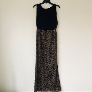 Aidan Mattox Black and Gold Dress